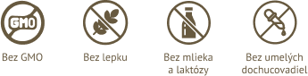 Bez GMO, Bez lepku, Bez mlieka a laktózy, Bez umelých dochucovadiel